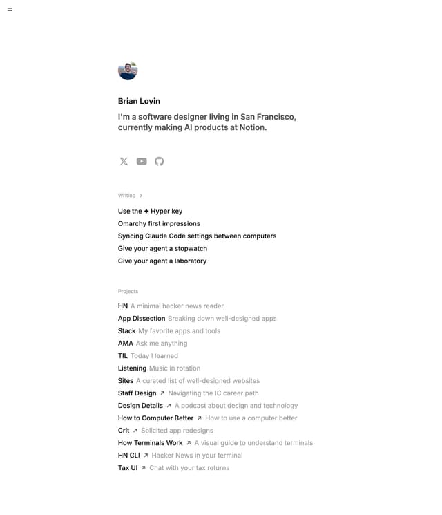 Brian Lovin's portfolio