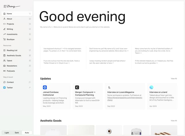 SJ Zhang's portfolio