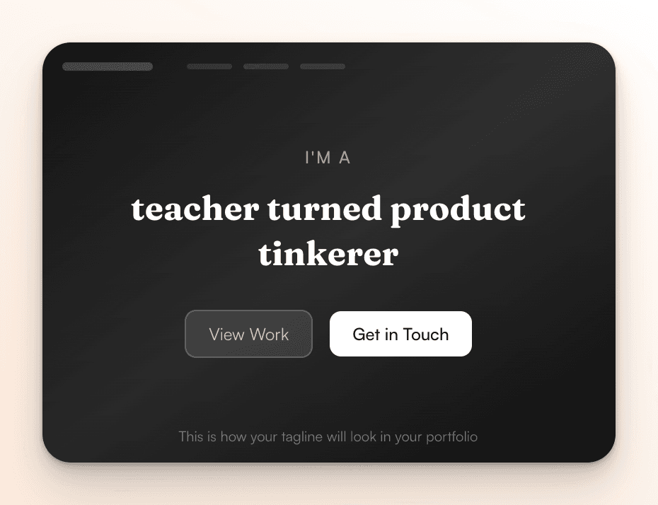 Portfolio Tagline Generator - illustration showing creative tagline templates