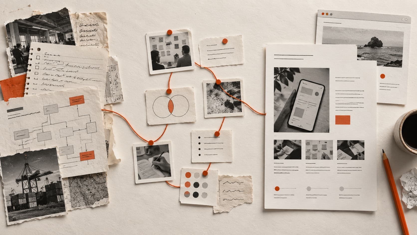 A visual map connecting previous experience, a target UX role, evidence gaps, and portfolio proof