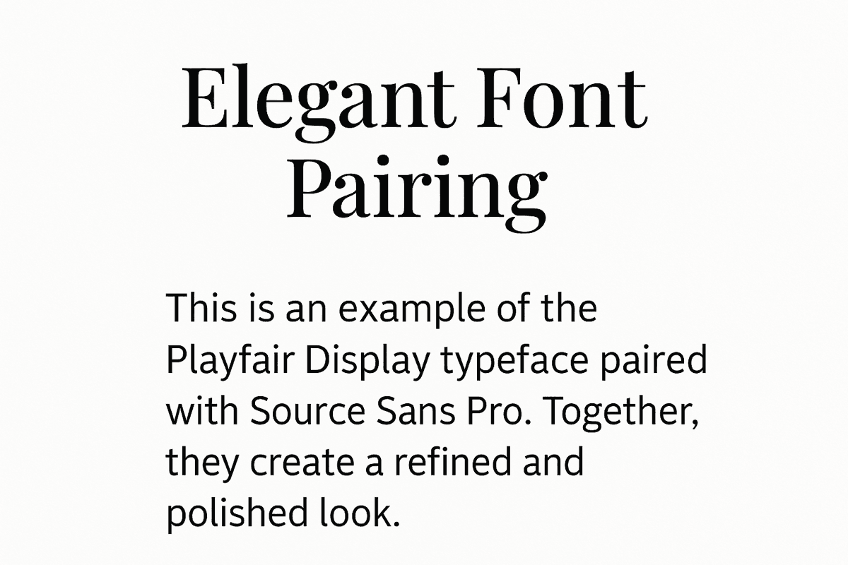 Font pairing example: Playfair Display serif heading with Source Sans Pro body text
